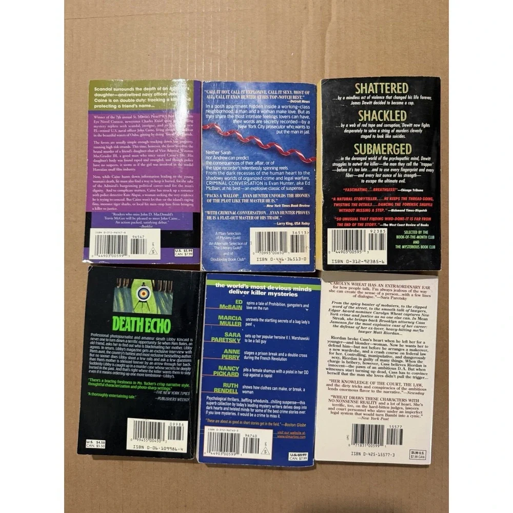 Lot of 10 random murder‎ mystery novel paperback books, various authors B55